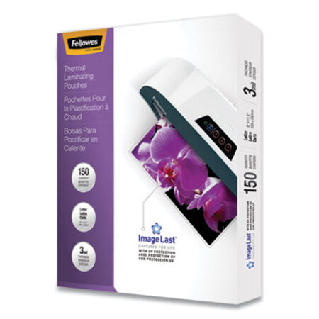 Fellowes® ImageLast Laminating Pouches with UV Protection, 3 mil, 9" x 11.5", Clear, 150/Pack - Pack of 1 - FEL-5200509-PK