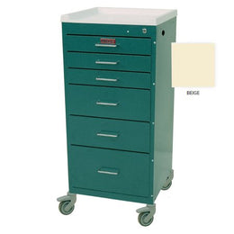 Harloff Treatment Cart Mini-Line Steel 18 X 18 X 40 Inch Beige Three 3 Inch, One 6 Inch, One 9 Inch Drawer - Each - 3156K-EA