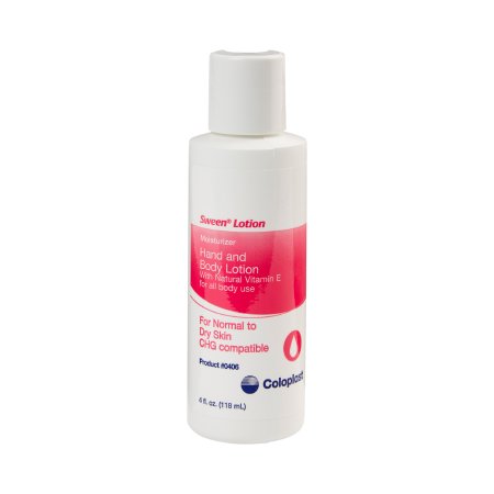 Coloplast Hand and Body Moisturizer Sween® Lotion 4 oz. Bottle Scented Lotion CHG Compatible - Each - 406-EA