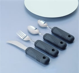 Alimed Teaspoon Sure Grip™ Right-Left Handed / Bendable Black Stainless Steel / Nylon-Coated - Each - 2970010580-EA