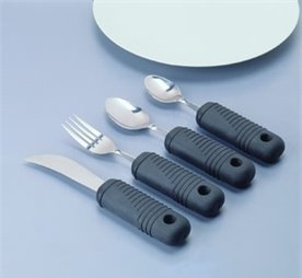 Alimed Tablespoon Sure Grip™ Right-Left Handed / Bendable Black Stainless Steel - Each - 2970010581-EA