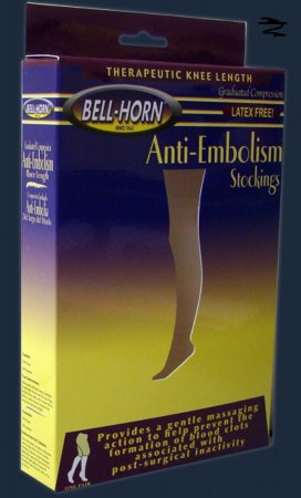 DJO Anti-embolism Stocking Bell-Horn® Knee High Medium Black Closed Toe - Pair - 11300M-PR
