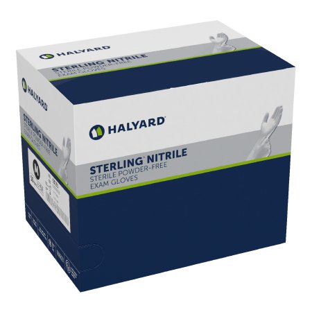 O&M Halyard Inc Exam Glove STERLING® Medium Sterile Pair Nitrile Standard Cuff Length Textured Fingertips Gray Not Rated - Case of 200 - 53131-CS