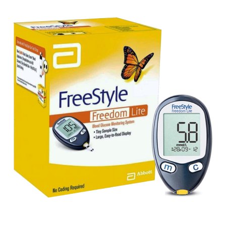 Abbott Blood Glucose Meter FreeStyle® Lite 5 Second Results Stores up to 400 Results No Coding Required - Each - 99073070914-EA