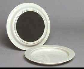 Alimed Plate Inner Lip™ Off White Reusable Plastic 9 Inch Diameter - Each - 2970010535-EA