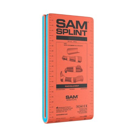 Patterson Medical Supply Sam® Splint General Purpose Splint Moldable Splint Foam / Aluminum Orange / Blue 4 X 18 Inch - Each - 928606-EA