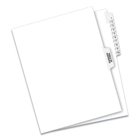 Avery® Preprinted Legal Exhibit Side Tab Index Dividers, Avery Style, 11-Tab, 1 to 10, 11 x 8.5, White, 1 Set - ST/1 - AVE-11381-ST
