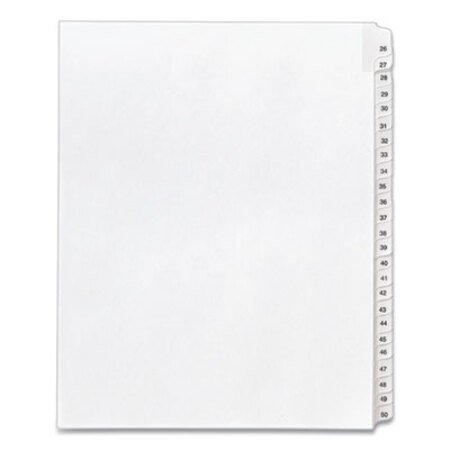 Avery® Preprinted Legal Exhibit Side Tab Index Dividers, Allstate Style, 25-Tab, 26 to 50, 11 x 8.5, White, 1 Set, (1702) - ST/1 - AVE-01702-ST