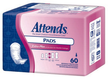 Attends Healthcare Products Bladder Control Pad Attends® 12-1/2 Inch Length Moderate Absorbency Polymer Core One Size Fits Most - Bag of 60 - LP0400-BG