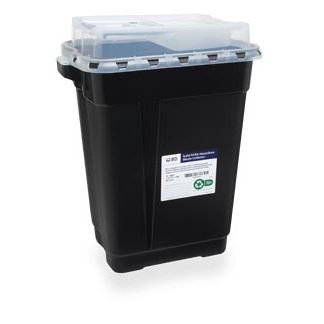 BD RCRA Waste Container Recykleen™ Black Base 18-1/2 X 17-3/4 X 11-3/4 Inch Vertical Entry 19 Gallon - Case of 5 - 305072-CS