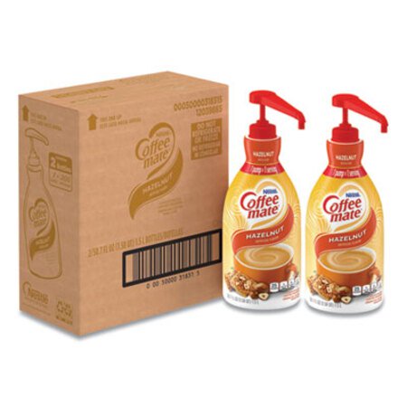 Coffee mate® Liquid Coffee Creamer, Hazelnut, 1.5 Liter Pump Bottle, 2/Carton - CT/1 - NES-31831CT-CT