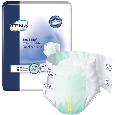 Essity HMS North America Inc Unisex Adult Incontinence Brief TENA® Small Brief Small Disposable Moderate Absorbency - Pack of 12 - 66100-PK