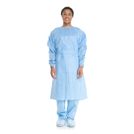 O&M Halyard Inc Protective Procedure Gown Halyard Tri-Layer X-Large Blue NonSterile AAMI Level 2 Disposable - Each - 69987-EA