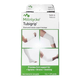 Molnlycke Elastic Tubular Support Bandage Tubigrip® 3 Inch X 1 Yard Large Arm / Medium Ankle / Small Knee Pull On Natural NonSterile Size D Standard Compression - Box of 12 - 1522-BX