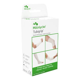 Molnlycke Elastic Tubular Support Bandage Tubigrip® 3-1/2 Inch X 1 Yard Large Ankle / Medium Knee / Small Thigh Pull On Natural NonSterile Size E Standard Compression - Box of 12 - 1528-BX