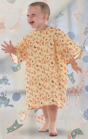 Fashion Seal Uniforms Patient Exam Gown All Stars Child Size (10 to 12) Kid Design (Frog-E Green) Reusable - Each - 5503-L-EA