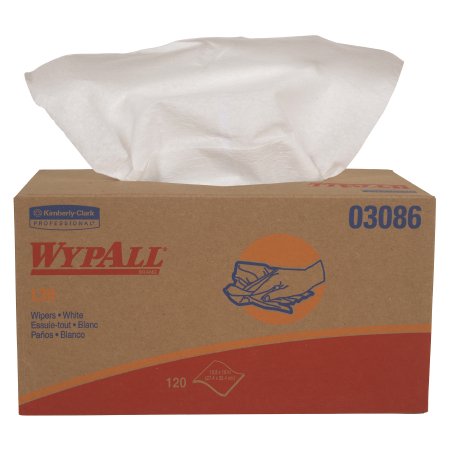 Kimberly Clark Task Wipe WypAll® L30 Light Duty White NonSterile Double Re-Creped 9-4/5 X 10 Inch Disposable - Case of 10 - 03086-CS