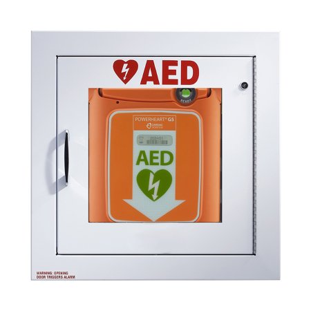 Zoll Medical Wall Mount Cabinet White, See Through Door, With Alarm, Strobe, Security Enabled AED - Each - 50-00392-30-EA