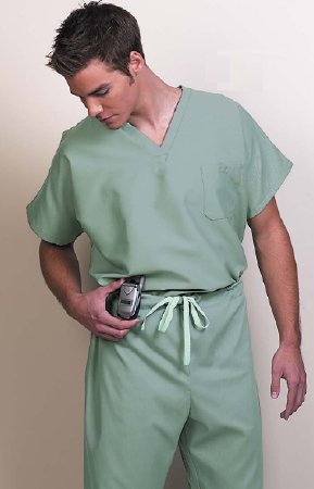 Fashion Seal Uniforms Scrub Shirt X-Small Black 1 Pocket Extra Long Cap Sleeve Unisex - Each - 78729-XS-EA