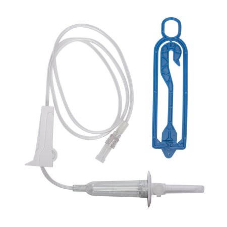 ICU Medical Primary IV Administration Set ICU Gravity 2 Ports 15 Drops / mL Drip Rate Without Filter 37 Inch Tubing Solution - Each - SC9001-EA