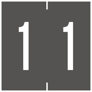 Tabbies Pre-Printed Label Chart Tab Gray 1 | 1 White Numeric 1-7/8 Inch - Roll of 500 - 94901-RL