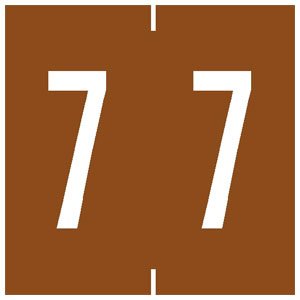 Tabbies Pre-Printed Label Chart Tab Brown 7 | 7 White Numeric 1-7/8 Inch - Roll of 1 - 94907-RL