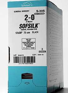 Covidien Nonabsorbable Suture with Needle Sofsilk™ Silk V-30 1/2 Circle Taper Point Needle Size 2 - 0 Braided - Box of 1 - GS-823-BX