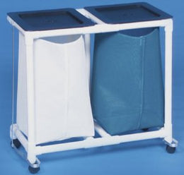 IPU Double Hamper with Bags Standard 4 Casters 39 gal. - Each - VL LH2 FP MESH WHITE-EA