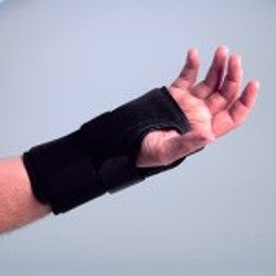 Darco International Wrist Brace Deluxe Aluminum / Cotton Flannel / Nylon / Trilaminate Foam Right Hand Black Small - Case of 12 - 451-4010-30R-CS