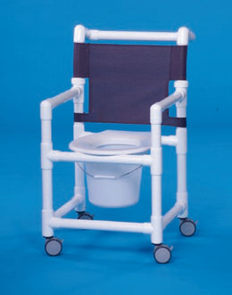 IPU Commode / Shower Chair Select Fixed Arms PVC Frame Mesh Backrest 18 Inch Seat Width 300 lbs. Weight Capacity - Each - ESC17 P-EA
