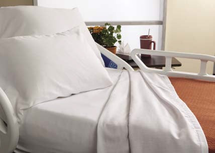 Hospitex / Encompass Group Bariatric Bed Sheet Fitted Sheet 48 W X 80 L X 7 H Inch Bone / Orange Hem Cotton 60% / Polyester 40% Reusable - Each - 49457-048-EA