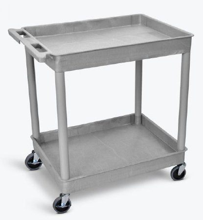 Luxor Utility Cart Polyethylene Plastic 32 X 24 X 37.5 Inch Gray 2-3/4 Inch Deep - Each - TC11-G-EA