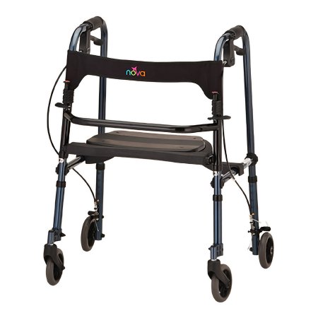 Nova Ortho-Med 4 Wheel Rollator Cruiser De-Light Blue Adjustable Height / Folding Aluminum Frame - Each - 4010BL-EA
