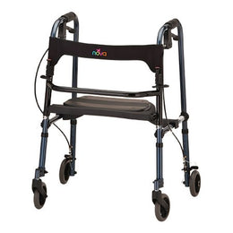 Nova Ortho-Med 4 Wheel Rollator Cruiser De-Light Blue Adjustable Height / Folding Aluminum Frame - Each - 4010BL-EA