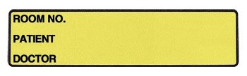 Carstens Pre-Printed Label Wide-Trak™ Chart Tab Yellow Paper Room No_Paitent_Doctor_ Black Patient Information 1-3/8 X 5-3/8 Inch - Roll of 1 - 1655-03-RL