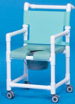 IPU Commode / Shower Chair ipu® Fixed Arms PVC Frame Mesh Backrest 18 Inch Seat Width 300 lbs. Weight Capacity - Each - SC717 P-EA