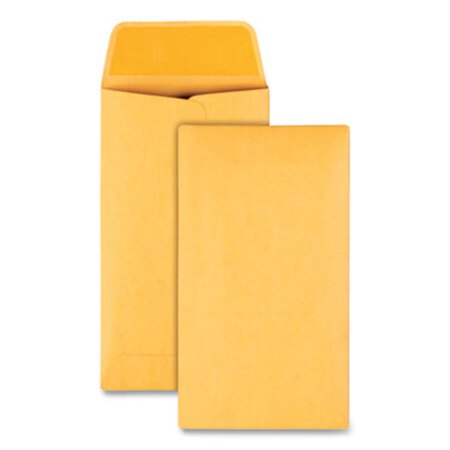 Quality Park™ Kraft Coin and Small Parts Envelope, #6, Square Flap, Gummed Closure, 3.38 x 6, Brown Kraft, 500/Box - Box of 1 - QUA-50662-BX