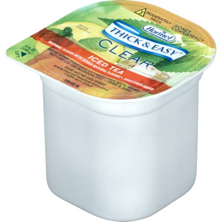 Hormel Food Sales Thickened Beverage Thick & Easy® 4 oz. Portion Cup Iced Tea Flavor Liquid IDDSI Level 3 Moderately Thick/Liquidized - Case of 24 - 32870-CS