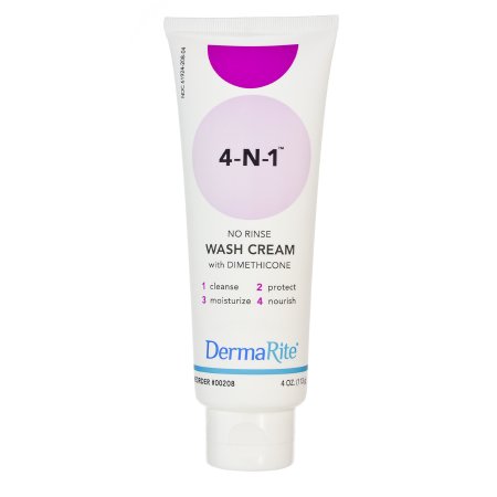 DermaRite Industries Rinse-Free Body Wash DermaRite® 4-N-1™ Cream 4 oz. Tube Fresh Scent - Case of 24 - 00208-CS