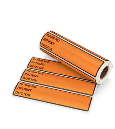 Carstens Pre-Printed Label Carstens Advisory Label Orange Room No. _Patient_Doctor Black Communication 1-1/2 X 4 Inch - Roll of 1 - 1655-07-RL