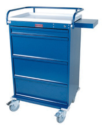 Harloff Punch Card Medication Cart Value Line Steel 46-1/2 X 29-1/2 X 22-1/2 Inch Hammer Beige (Sand) One - 3 Inch, Two - 9-3/4 Inch with Dividers, One - 9-3/4 Inch with Divider and Locking Narcotics Box: 23 W X 17 D Inch - Each - VLT360PC-EA