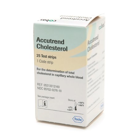 Roche Diagnostics Reagent Test Strip Accutrend® Plus Cholesterol For Accutrend Plus Meter 25 Tests 25 Test Strips, 1 Code Strip - Box of 25 - 05213312160-BX
