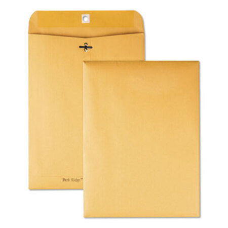 Quality Park™ Park Ridge Kraft Clasp Envelope, #90, Square Flap, Clasp/Gummed Closure, 9 x 12, Brown Kraft, 100/Box - Box of 1 - QUA-43090-BX