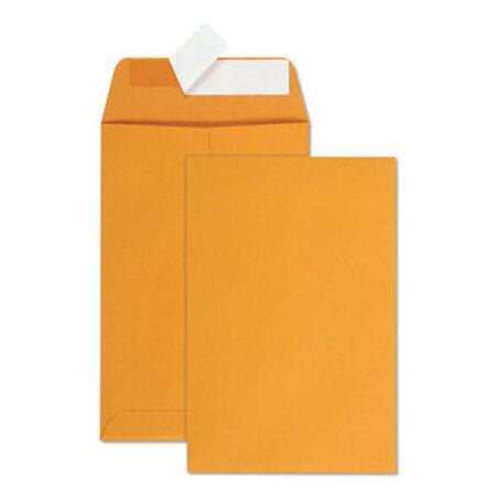 Quality Park™ Redi-Strip Catalog Envelope, #1, Cheese Blade Flap, Redi-Strip Adhesive Closure, 6 x 9, Brown Kraft, 100/Box - Box of 1 - QUA-44162-BX