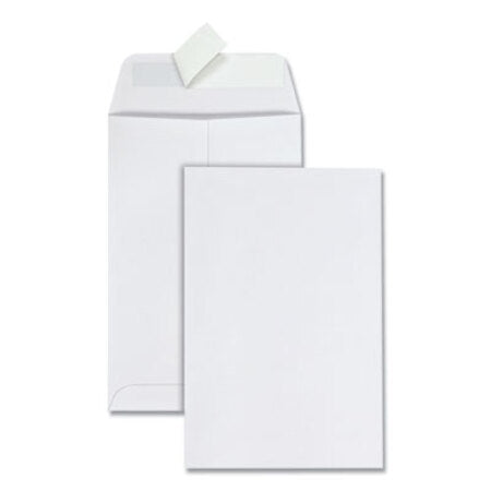 Quality Park™ Redi-Strip Catalog Envelope, #1, Cheese Blade Flap, Redi-Strip Adhesive Closure, 6 x 9, White, 100/Box - Box of 1 - QUA-44182-BX