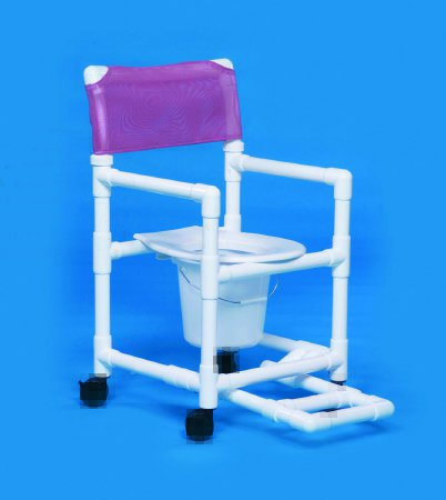 IPU Commode / Shower Chair Standard Fixed Arms PVC Frame Mesh Backrest 17-1/4 Inch Seat Width 300 lbs. Weight Capacity - Each - VL SC17 P FR WINEBERRY-EA