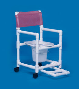 IPU Commode / Shower Chair Standard Fixed Arms PVC Frame Mesh Backrest 17-1/4 Inch Seat Width 300 lbs. Weight Capacity - Each - VL SC17 P FR WINEBERRY-EA