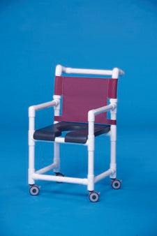 IPU Shower Chair ipu® Fixed Arms PVC Frame Mesh Backrest 17-1/4 Inch Seat Width 300 lbs. Weight Capacity - Each - SC717G-EA
