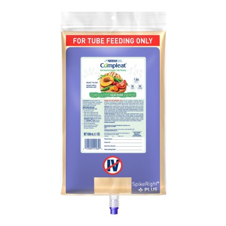 Nestle Healthcare Nutrition Tube Feeding Formula Compleat® Original Unflavored Liquid 1000 mL Ready to Hang Prefilled Container - Case of 6 - 10043900141807-CS