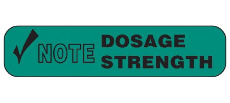 Health Care Logistics Pre-Printed Label Barkley® Auxiliary Label Green Paper Note Dosage Strength Black Safety and Instructional 3/8 X 1-5/8 Inch - Pack of 1000 - 2048-PK